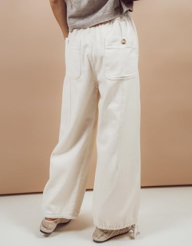 Kedera Women's Wide Leg Jeans High Waisted Pull On Baggy Jeans Cropped Denim Drawstring Pants Casual Joggers4