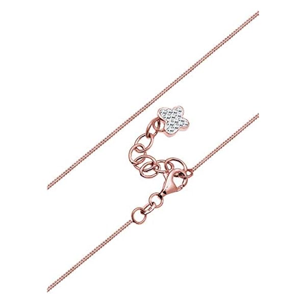 Elli Collar con colgante de mariposa para mujer, plata de ley 925, color morado y cristal, 42 cm