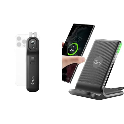 FLIR ONE EDGE PRO Wireless 160 × 120 IR camera with Ignite for iOS and Android & INIU Wireless Charger Stand