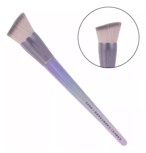 Kit 5 Pincéis Ruby Rose Holographic para Maquiagem - Pó, Duo Fiber, Kabuki Chanfrado e Iluminador
