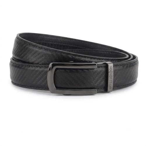 Image of HAYES LONDON Leather Ratchet Belt for Men | Adjustable No-Holes | Customizable Fit, Stylish & Effortless Buckle | Formal & Casual Wear Belts