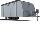 RVMasking Upgraded Waterproof 600D Top Travel Trailer RV Cover for 28'7''-31'6'' Motorhome - Rip-Sto