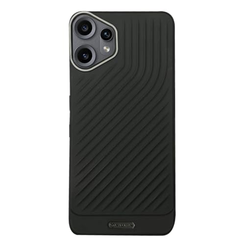Image of NIUKIN Ripple Wave Soft Mobile Back Case for CMF by Nothing Phone 2 Pro 5G | Camera Ring | Shockproof Cover | Black