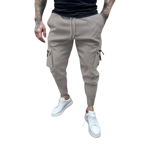 Pantalon cargo extensible homme gris léger et respirant pour l'été