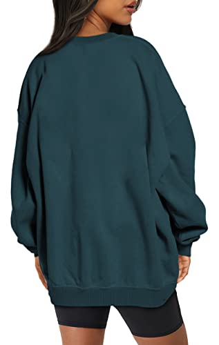 Efan Sweatshirts Hoodies For Women Oversized Sweaters Fall Outfits Clothes 2023 Crew Neck Pullover Tops Loose Comfy Winter Fashion Navy #TOP2