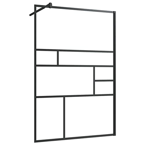 vidaXL Paroi de Douche à Verre Cloison de Baignoire Accessoire de Salle de Bain Cloison de Douche Maison Intérieur ESG Transparent 115x195 cm Noir