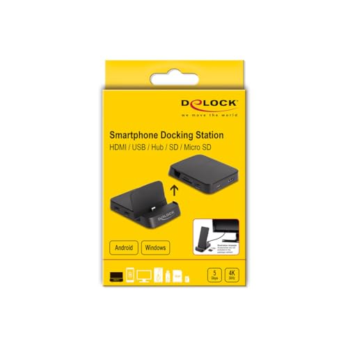 DELOCK Dock de charge 88018 Noir support de table compact pour smartphone et accessoires
