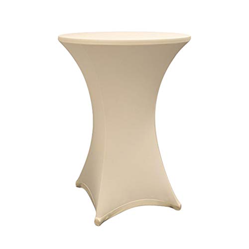 Lumaland Housse pour Table Haute de Reception Ronde| Nappe pour Mange-Debout | Protection Table Cocktail | Ø 80-85cm Beige
