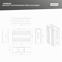 DIGITUS Industrieller Netzwerk-Switch – 4X R45 – 1x Uplink – 100 Mbit/s – Ansicht 2