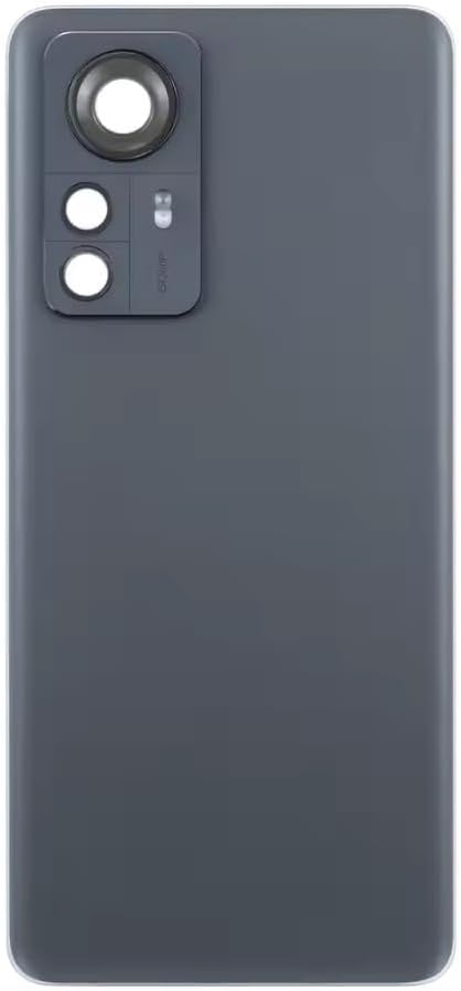 for Xiaomi 12 Pro/Xiaomi 12 Back Glass Battery Door Cover Replacement, Rear Housing Case with Camera Lens,Rear Glass Panel Back Cover Repair Parts (Black)