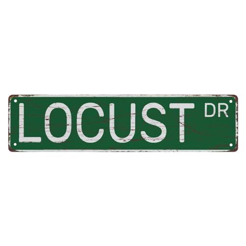 Locust Dr Classic Retro Metal Tin Sign, Funny Street Wall Decor, 4x16 inch, for Home Wall Bar