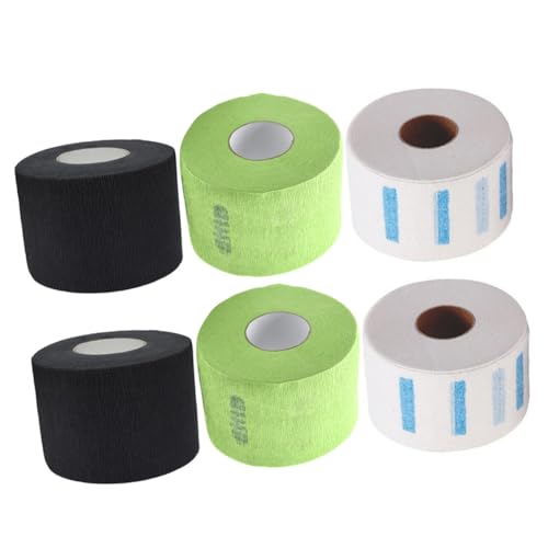 VALICLUD 6ロール 加厚使い捨て理容師ネックストリップ 防染髪防碎発バーバーネックペーパー ヘアカット用伸縮性ヘアサロン用品