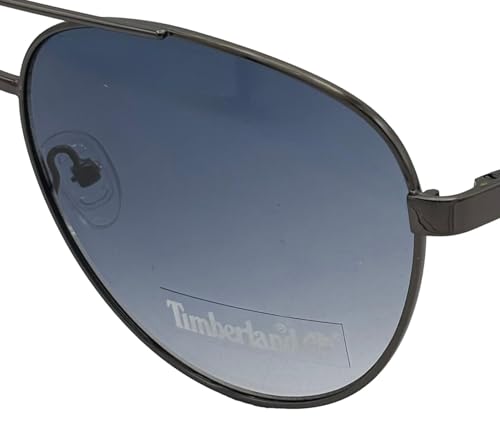 Timberland Gunmetal Mens Metal Aviator Sunglass, Blue Mirror Lens TB7210. 8X3