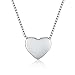 WRISTCHIE 925 Sterling Silver Silver Floating Bigger Heart Necklace 18"