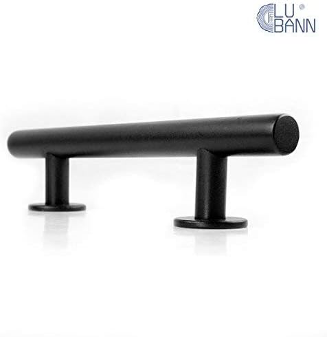 LUBANN 12" Sliding Barn Door Handle Pull Set Premium Carbon Steel Black