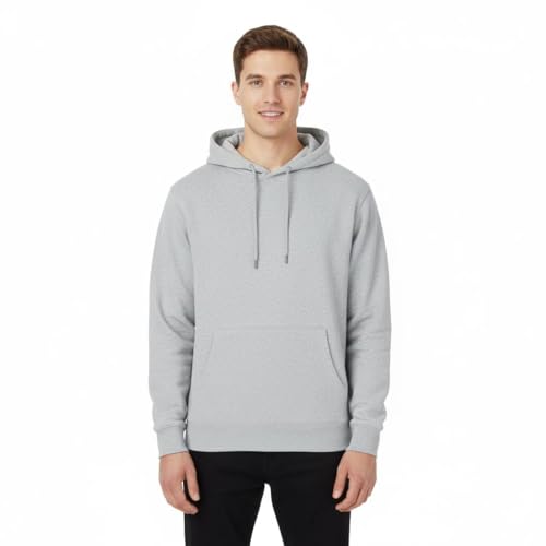 Sweat à capuche polaire homme A2Z pull uni isolant gris M