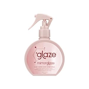 glaze MirrorGlaze Super Sleek Hair Shine Spray – Transforms Frizz to Glass-Like Shine, Protects from Heat, Blocks Humidity + Repairs Bonds – 6.4 oz