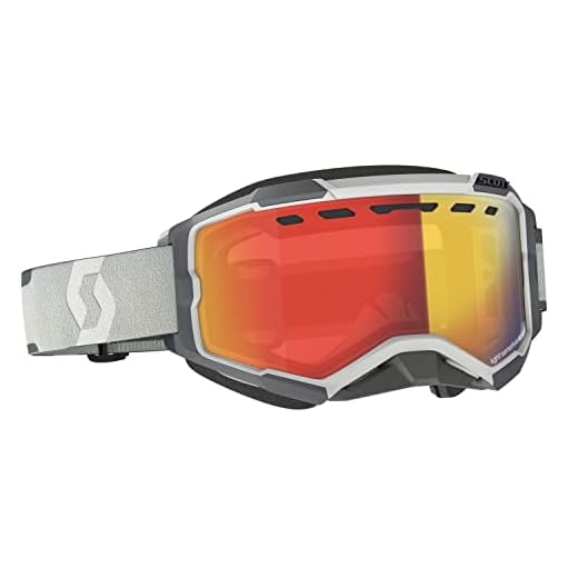 SCOTT Fury Masque de motoneige adulte Gris/chrome rouge sensible à la lumière/Taille unique
