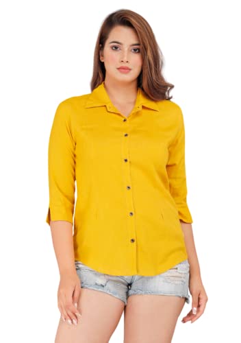 Image of Women Solid Shirt for Office & Casual wear | 3 /4th Sleeves Spread Collar