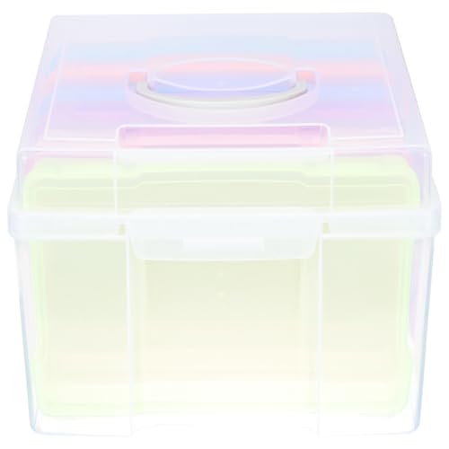 STOBAZA 5x7 Photo Boxes Storage Craft Organizer Photo Storage Box Cards Container