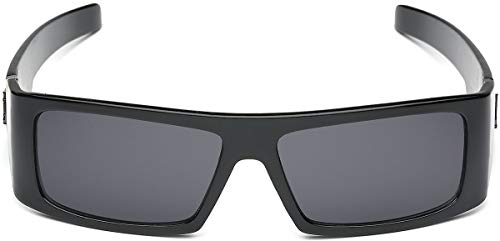 OG Locs Men's Square Frame Gangster Shades Dark Lens Sunglasses - Black Skull