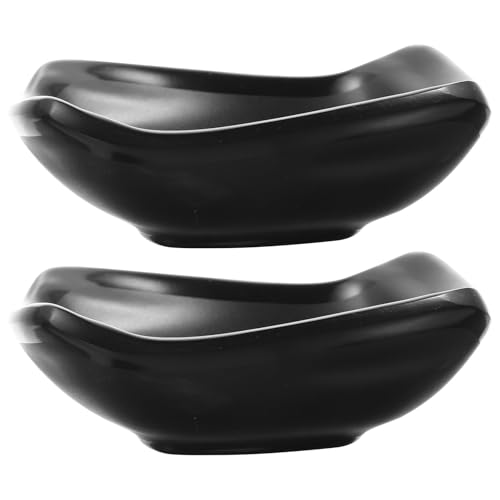 KAILIKETIY 2 Piezas de Platos Pequeños para Condimentos de Negra, Prácticos para Sostener Salsas en Restaurantes y Hoteles Reutilizable