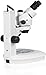 Vision Scientific VS-2FZ Trinocular Zoom Stereo Microscope, 0.7X—4.5X Zoom Range, 3.5X—90x Magnification Range, 0.5X & 2X Auxiliary Lens, Dual LED Illumination, Track Stand