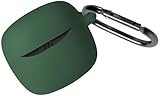 Geiomoo Silicone Case for JBL Tune Flex 2, Soft Flexible Scratch Resistant Protective Cover with Carabiner (Emerald Green-1)