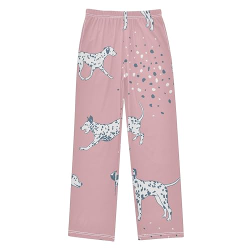 Dalmatian Dog Boys Pants Boys Athletic Pants Long Pant for Boy with Pockets Wide-Leg Size 6-14Y
