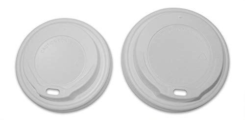 Disposable White Sip Lids - Fit 8oz or 12oz-16oz Paper Cups - Sleeve of 100