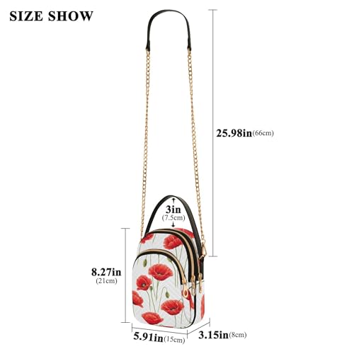 Bright Flowers Green Buds White Women Shoulder Handbag Trendy Phone Handbag Small Chain Purse Quilted Ladies Tote Crossbody Satchel3