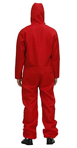 Bestwear01 Dali Red Jumpsuit Halloween The Paper House La Casa De Papel Costume Jumpsuit with Mask (S)