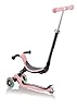 Globber GO-UP Foldable Lights - 3 in 1 Tricycle 120/80mm ABEC 5 3 Wheel Height Adjustable LED Wheels Pastel Pink, standard size #5