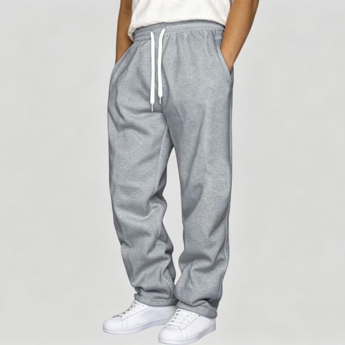 Men's Sweatpants with Pockets Wide Leg Fleece Lined Joggers Pants - image 2