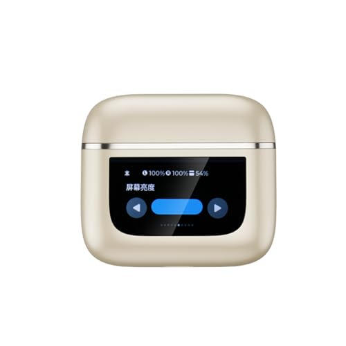 Aramox True Libertad Inalámbrica con Auriculares BT V8, Reducción de Ruido de ANC, Sonido Claro e Inmersivo, Caja Carga Conveniente, Experiencia Auditiva Mejorada con Duración Batería Larga (Gold)