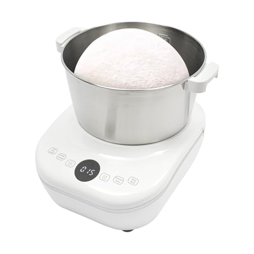 Eleeferri 5L / 4.5Qt Electric Dough Maker with Ferment Function, Bread Kneading Machine 304 Stainless Steel Dough Mixer, Household Flour Kneading Machine for Pizza Bread Bakery Timer Touch Control