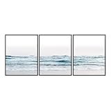 Ocean Waves Unframed Wall Art Print - Set of Three - Great Gift for Surfers and Beach Lovers - Perfect for Beach House - Cool Home Decor - Ready to Frame (8X10) Photo