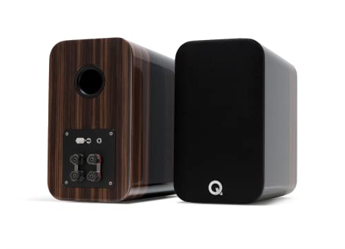 Image of Q Acoustics Concept 300 Bookshelf Speakers Black and Rosewood (Price displayed is for 1 Unit, for Complete Pair Please Order 2 Units) Premium Stereo Speakers