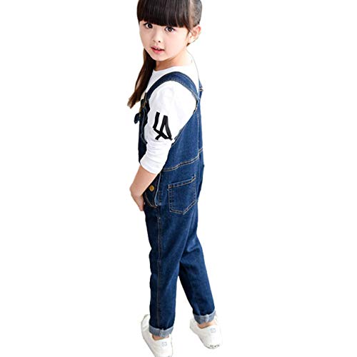Onlyangel Girls Washed Denim Overalls Cotton Adjustable Straps Suspender Bib Jeans Size 4-13 Yrs (10-11 Years) #TOP2