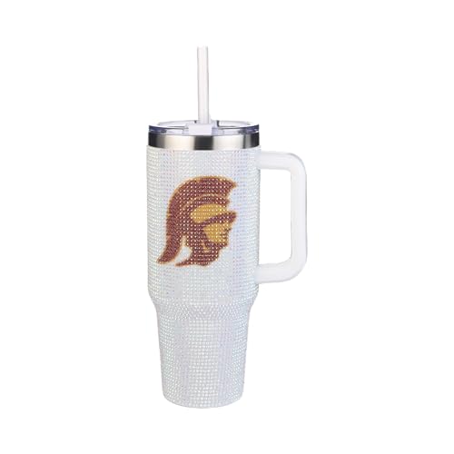 Image of The Memory Company Officially Licensed 40oz White Bling Game Day Tumbler, University of Southern California