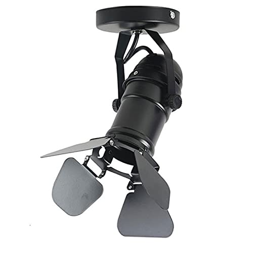 YUENSLIGHTING Black Cool Industrial Vintage Semi Flush Mount Lámpara de techo/pared ajustable individual única con 4 hojas de ángulo de haz ajustables(bombilla de luz LED E27 no incluida),paquete de 2 Cover