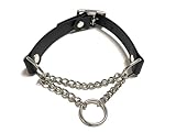 BDSM Halsband mit Kette, Pet play, martingale bdsm, Gothic Halsband, SM Choker Collar, Sklavenhalsband (M 38-44 cm)