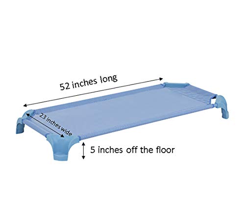 Image of Sprogs Heavy-Duty Stackable Standard Size 52 inchL Daycare Cots for Kids and Toddlers, Stacking Preschool Classroom Kids Cots for Sleeping, Resting, Naptime, Pack of 4, Natural Colors