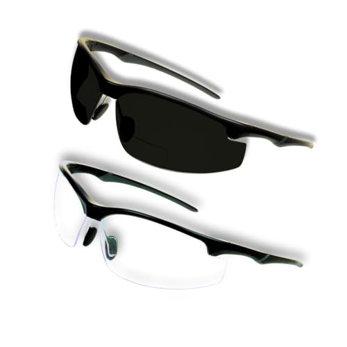 proSPORT Bifocal Sunglass Readers Adjustable Nose Piece ANSI Z87.1 Sport Wrap Cycling Running Golf Fishing Motorcycle