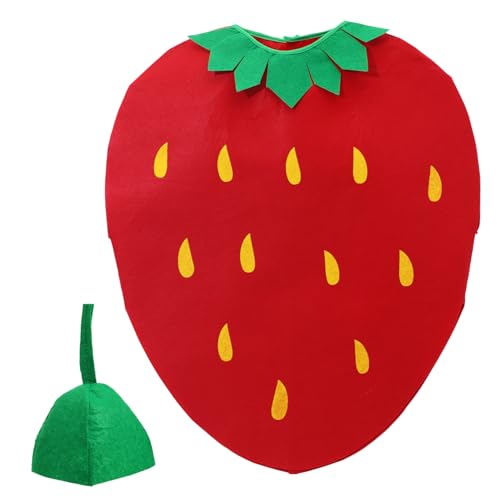 ibasenice Traje De Fresa Para Niño Disfraz De Fruta Para Fiesta Infantil Desfile De Moda Creativo y Divertido Forma De Fresa