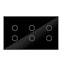 Tuya WiFi Smart Wall Light Switch Touch Glass Panel Wireless Interuptor 4/5/6 Gang Remote Control by Voice Control 6-Gang Black
