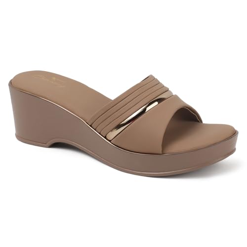 Image of Chinraag Women's Embellished Toe-Ring Comfort Flats | Stylish Casual Slip-On Sandals for Women (CR-388-P)