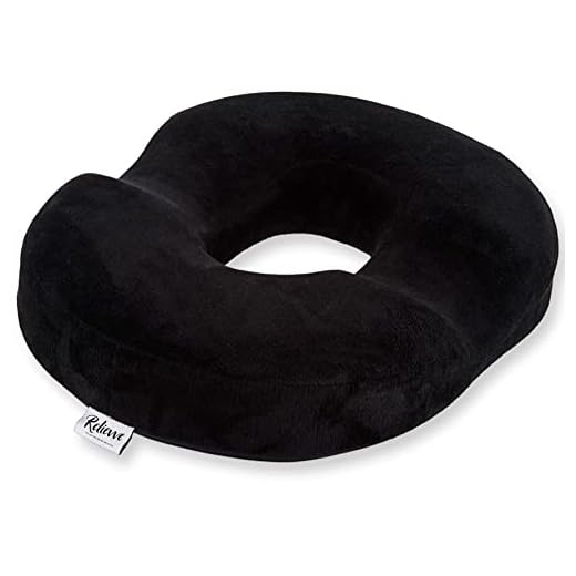 RELIEVVE Donut Pillow for Tailbone Pain Relief, Hemorrhoid Pillow Cushion for Hemorroid Treatment, Prostate, Bed Sores, Pregnancy, Post Natal & More. Firm Density Lifting Cushion