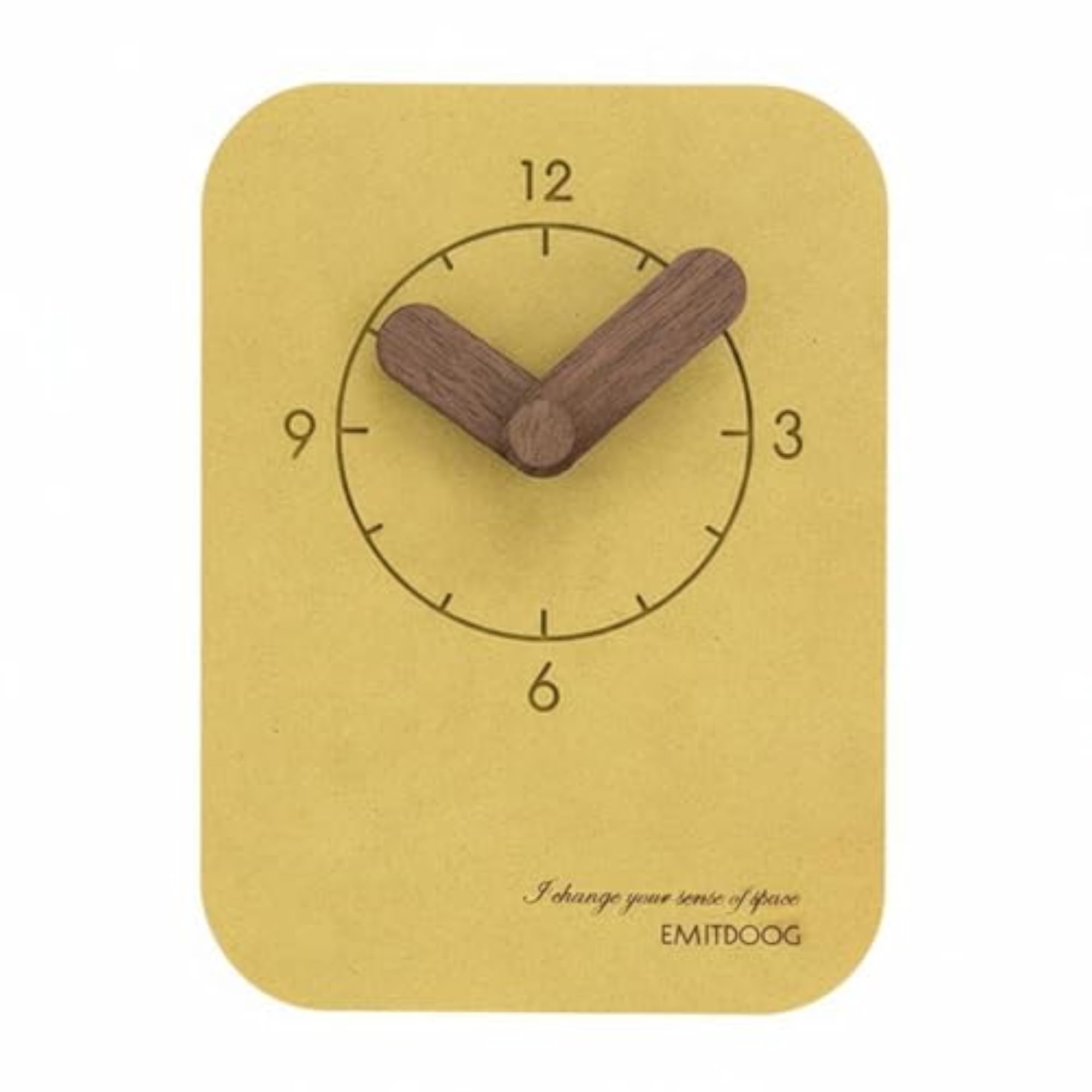 Double Use Design Minimalist Desk Clock, Yellow