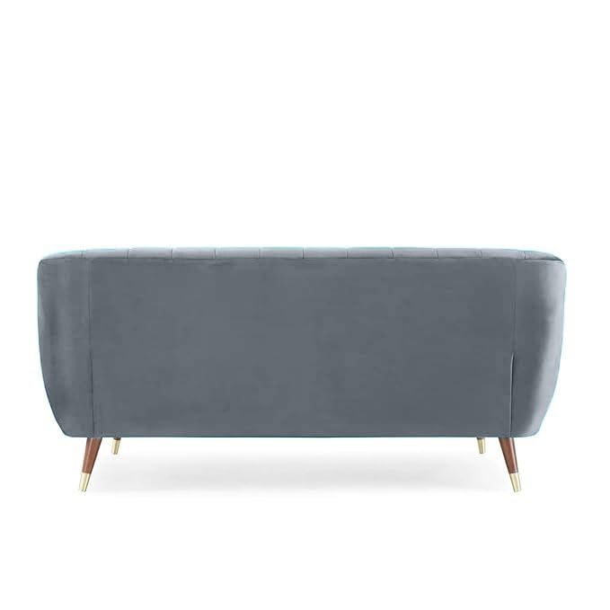 Image of AMATA Marino 3 Seater Sofa Set Colour Light Grey Suede Velvet Fabric with Two Cushions Perfect for Home Office Guests Living Room (Marino Light Grey, 3 Seater)(3 Year Warranty)